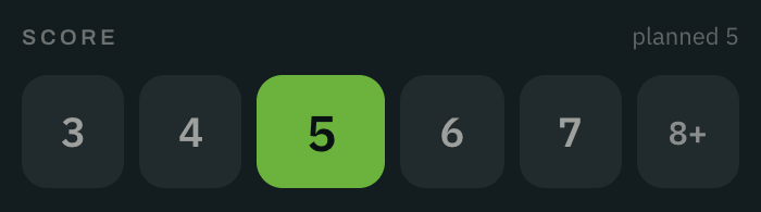 Entering a score of five on a hole planned for five.